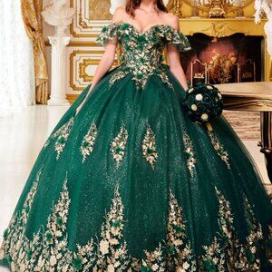 Quinceanera prom party sweet 16 wedding pageant dress,blue,green,pink,black,